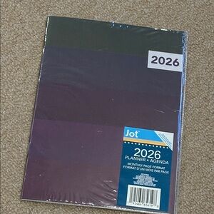 NEW NWT 2026 Monthly Planner Calendar - shades of Purple - Jot - thin - notes